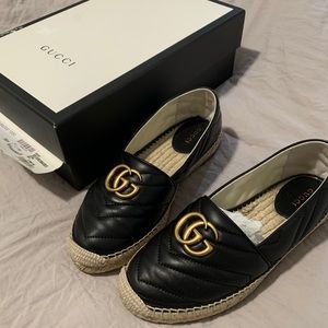 GUCCI Leather espadrille with Double G